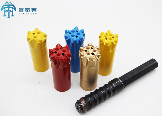 T38 64mm botões roscados feitos por aço de liga de alta resistência e carburo de tungstênio