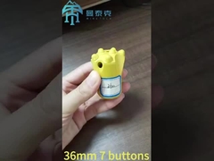 Perforação de 7 botões, de forma cônica, com 11° 36mm, com o interior galvanizado